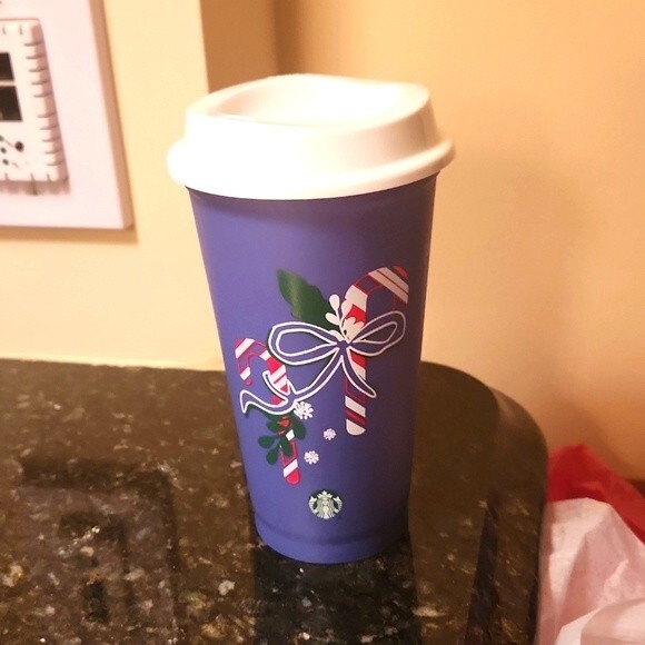 Starbucks Other - Starbucks 2021 Christmas Color Changing Blue to Mint Green Reusable Cup